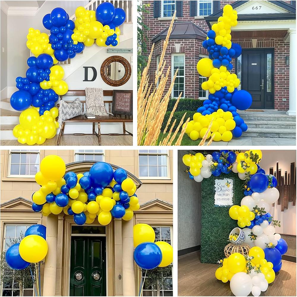 Royal Blue Balloons Garland Kit Yellow Balloon Arch Baby Shower Gender Reveal Wedding Anniversary Kids Birthday Party Decoration