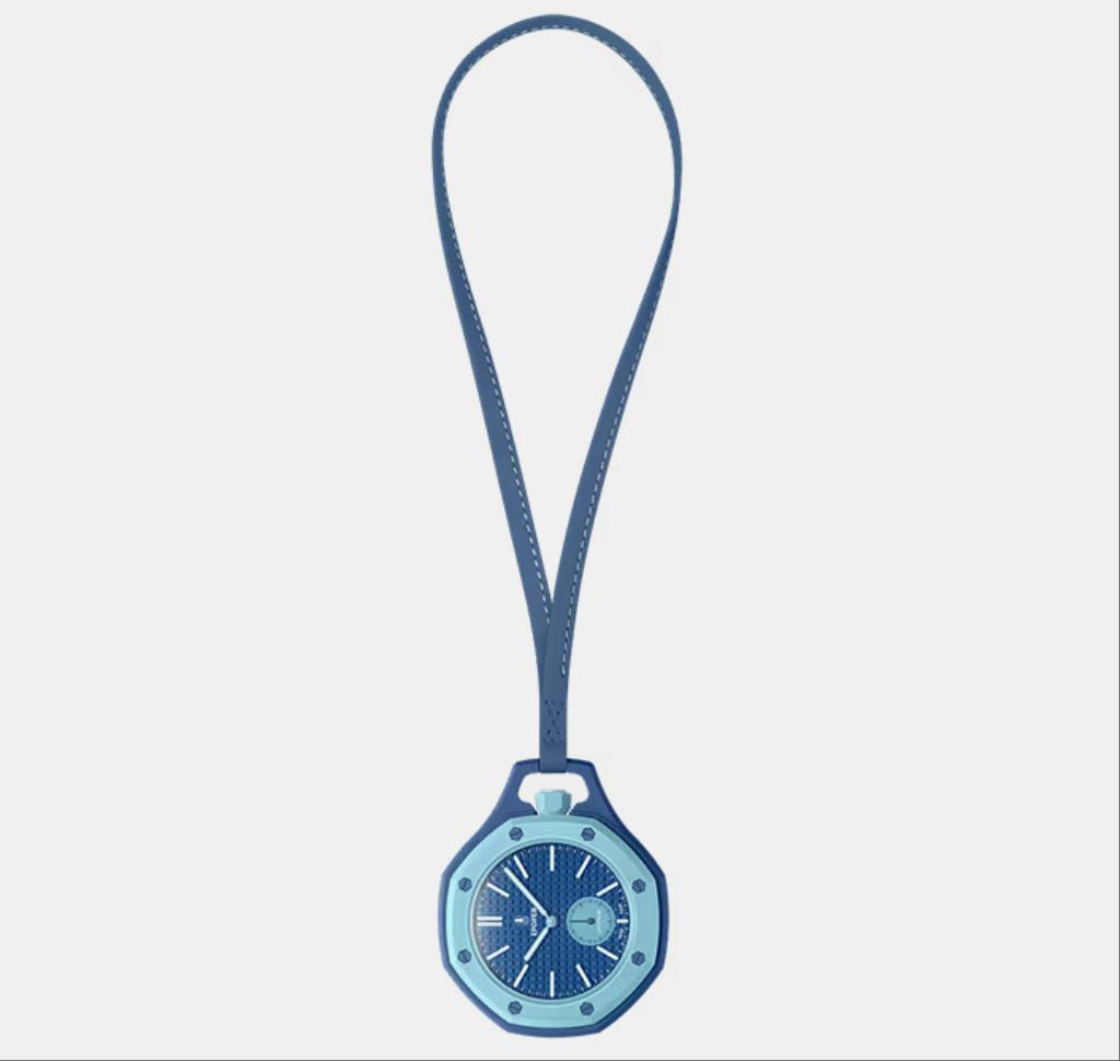 New Fashion Trend Pocket Watch with Simulated Quartz Plastic Shell PU Strap Customized