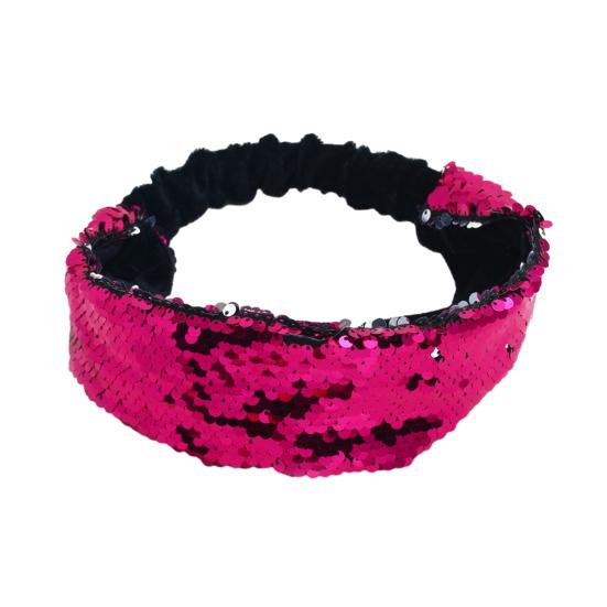 Женская повязка на голову Двусторонняя повязка с блестящими пайетками Эластичная фиксация волос Декоративное украшение Аксессуары для волос