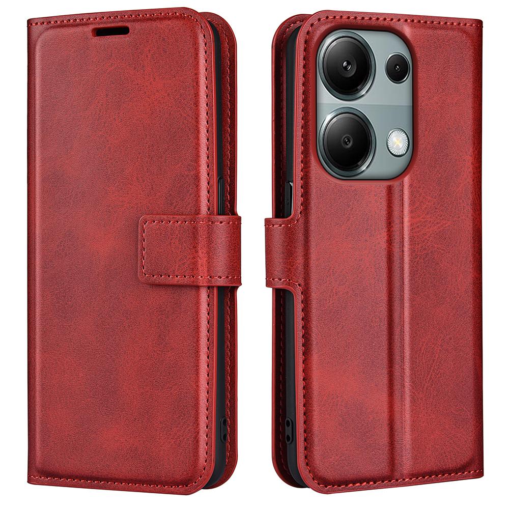 For Xiaomi Redmi Note 13 Pro 4G/Poco M6 Pro 4G Cover Magnetic Clasp PU Leather Folio Flip Phone Wallet Case