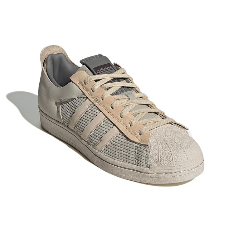 Adidas Originals Superstar Ws2 Leather Corduroy Retro Classic Low-Top Sneakers Unisex Sneakers Gray GY0011