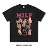 Women's Milf Cat Printed T-Shirt 100% Cotton Oversized Funny Graphic Tees for Men Summer Tops Humor Streetwear