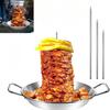 Gyro Pan with Skewer Gyro Cooking Plate Vertical Skewer Pan for Oven Vertical Rotisserie Pan 304 Stainless Steel Vertical Skewer Pan BBQ Accessories