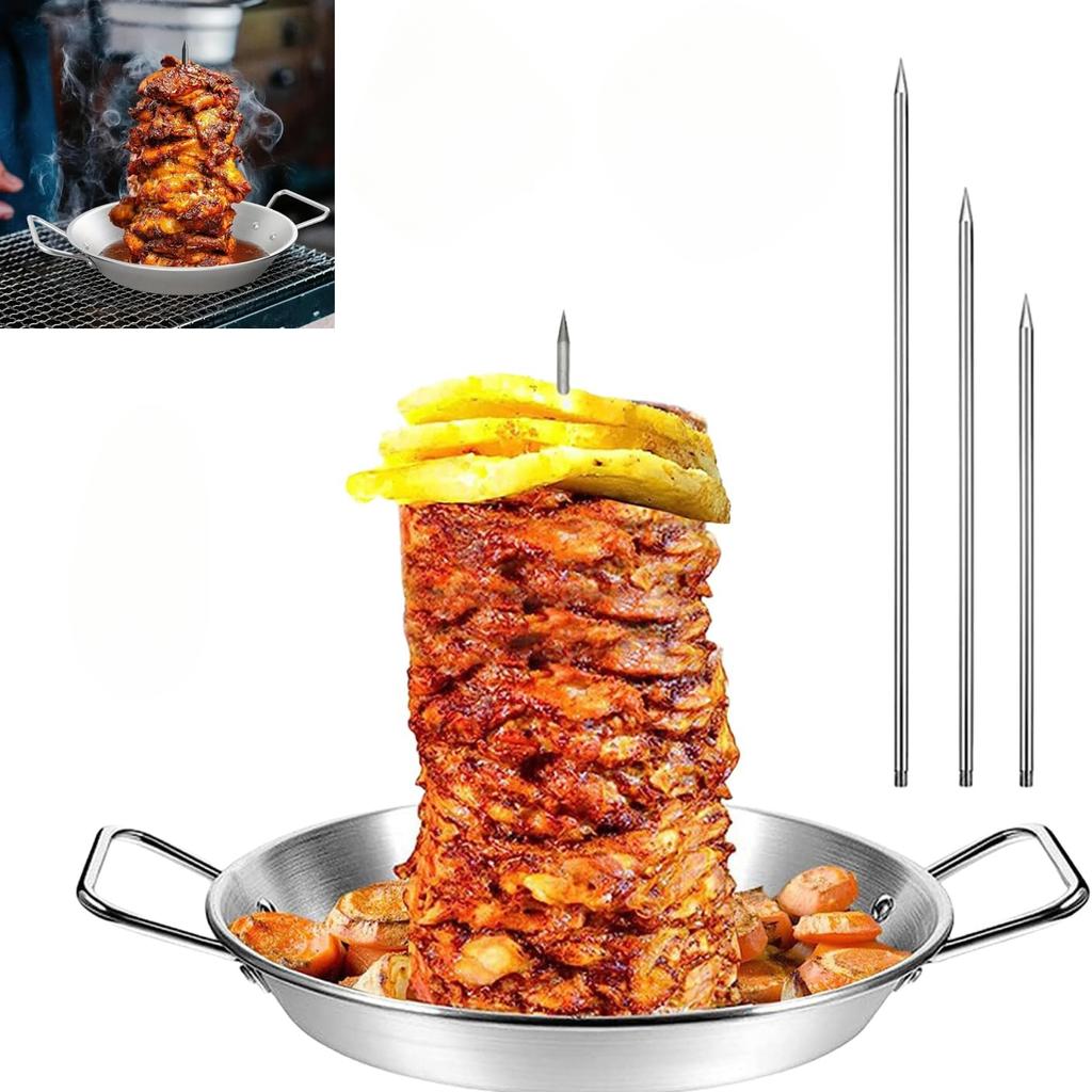 Гиро-сковорода с вертелом Гиро-плита для приготовления пищи Вертикальная сковорода-вертел для духовки Вертикальная сковорода-гриль Вертикальная сковорода-вертел из нержавеющей стали 304 Аксессуары для барбекю