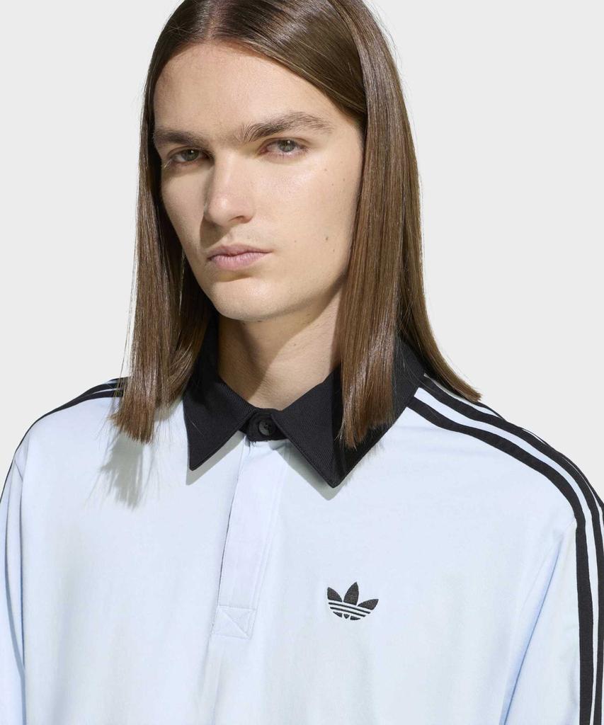 adidas Регбийная рубашка-поло с длинным рукавом и 3 полосками - Crystal Sky / Ke2445