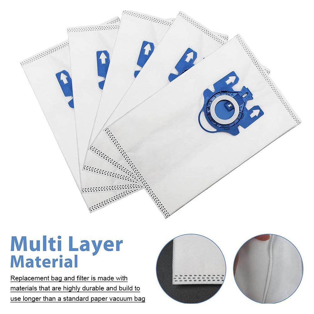 8 Pack Replacement Vacuum Bags Effective Dust Filtration Compatible with Miele/Fjn/GN Hyclean 3D