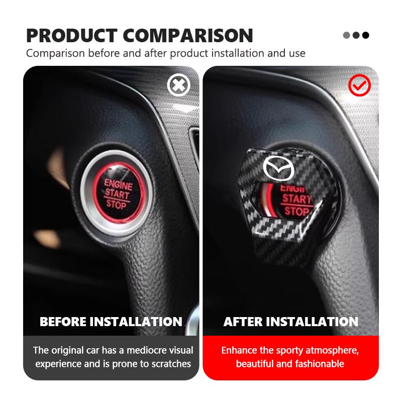 Car One-Click Engine Start Switch Button Protective Cover Auto Interior Accessories For Mazda 3 6 CX5 2 CX3 CX9 MX5 RX8 Axela