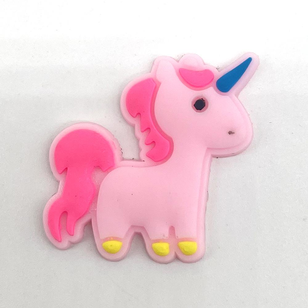 Милые мультяшные пряжки для клогов в виде цветка единорога - Съемные и из мягкой резины украшения для садовой обуви