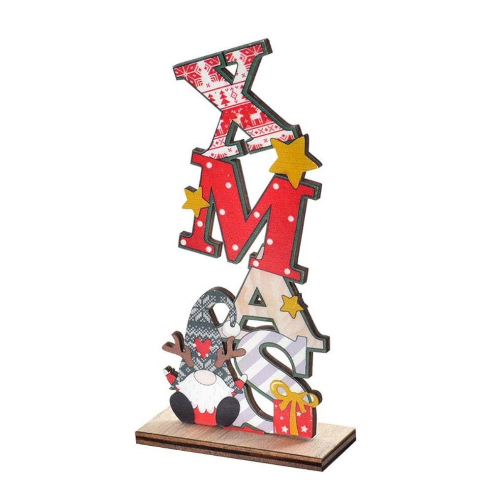 Wood Mini Office Alphabet Handicrafts Home Jigsaw Ornaments Kit Children Toys Desktop Ornaments Christmas Decoration