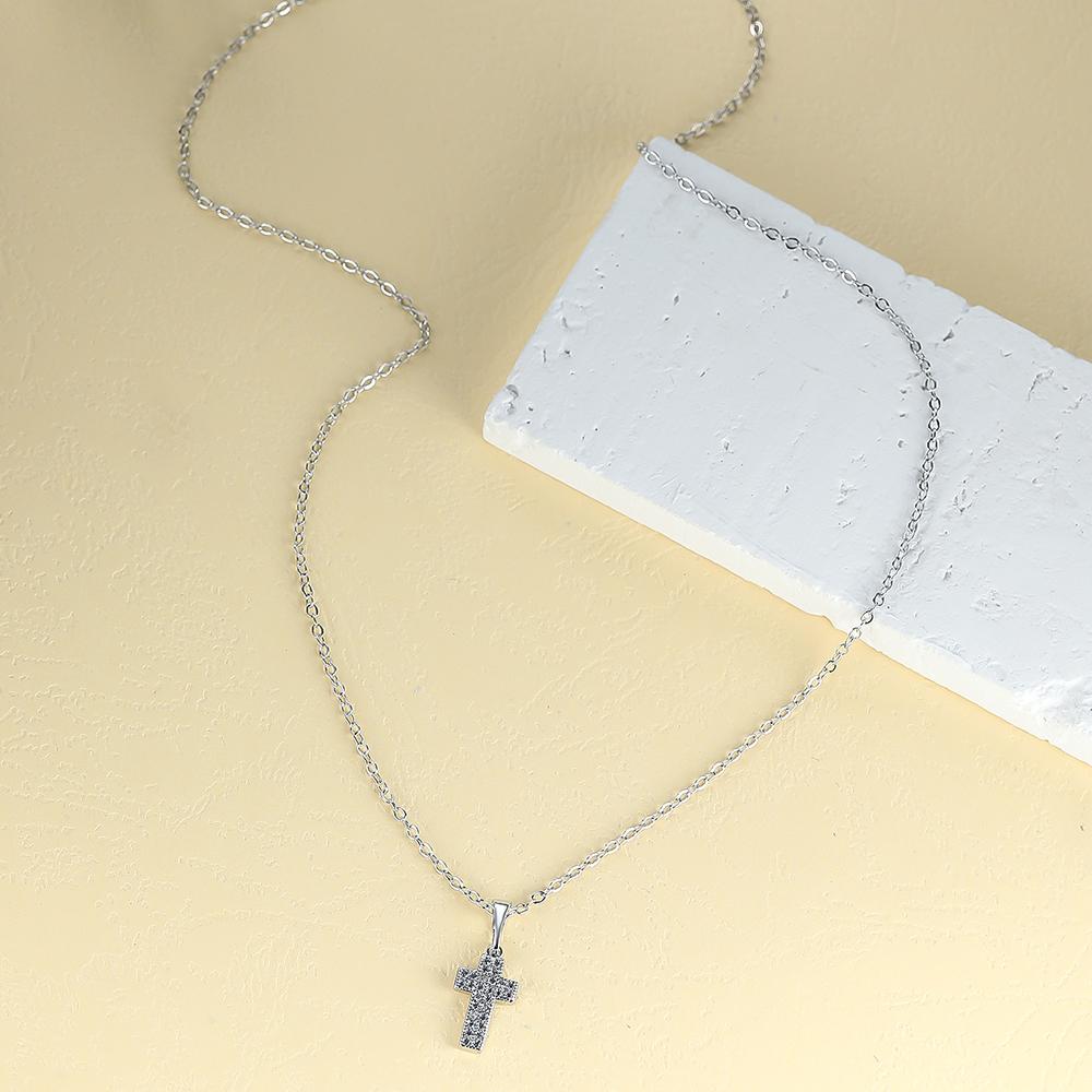 Простое серебряное ожерелье с подвеской в форме креста для женщин, модное ожерелье для вечеринки, банкета, подарок