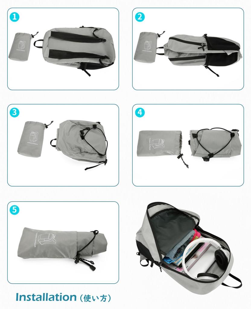 TRIWONDER Складной для улицы, для катастроф, Эко, Большой, Карманный рюкзак, Легкий, Компактный, Водонепроницаемый, Мероприятия, Альпинизм, Пеший туризм,