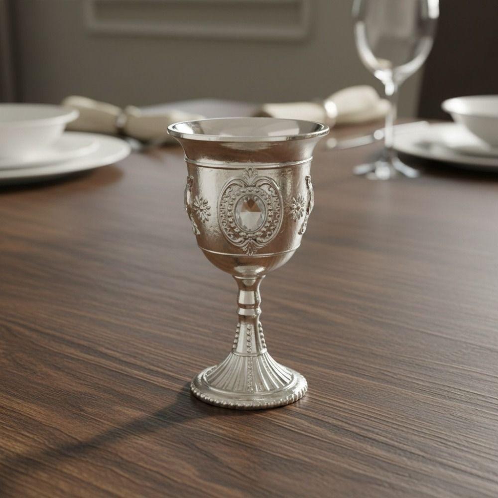 Anti-break Spirits Cup Zinc Zinc Zinc Alloy Liquor Cup Elegant Medieval Rose Embossed Goblet Countertop