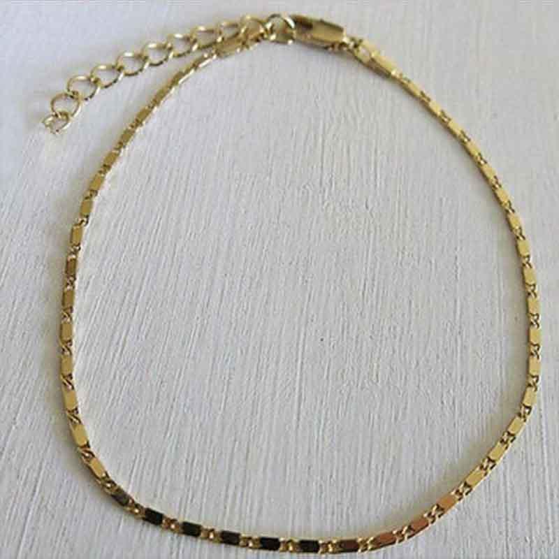 Simple Gold Women Plated Chain Anklet Ankle Bracelet Barefoot Beach Sandal