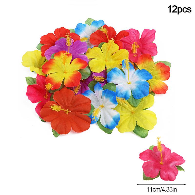 Artificial Tropical Palm Leaves Hibiscus Flowers for Hawaiian Luau Tropical Party Table Decoration Wedding Jungle Birthday Decor