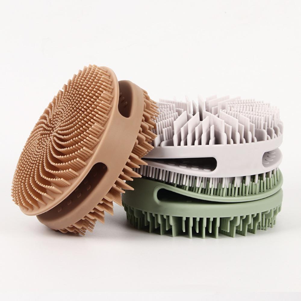 Портативная ручная щетка для ванны, двухсторонняя массажная щетка, силиконовая щетка для ванны, ванная комната
