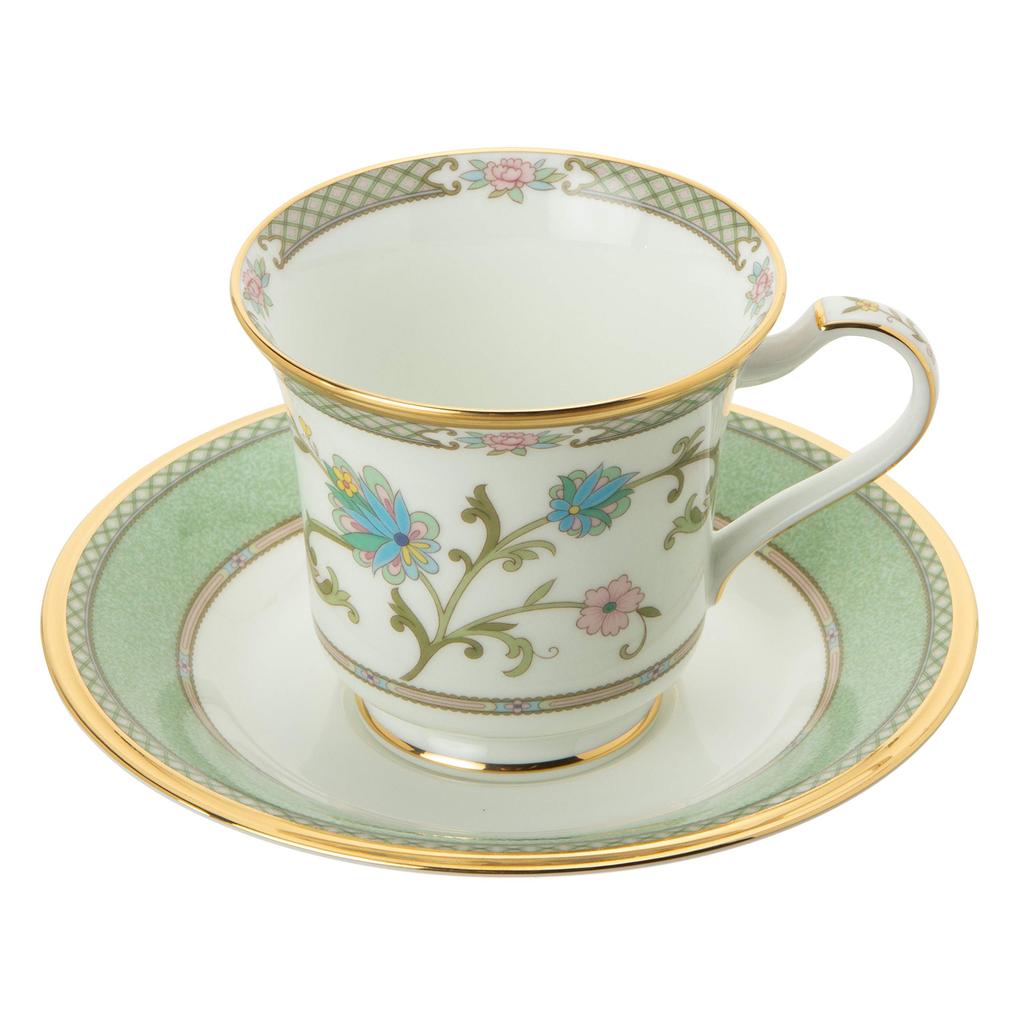 Noritake American Cup Saucer 220cc Yoshino Green Bone China & Y59589/9983