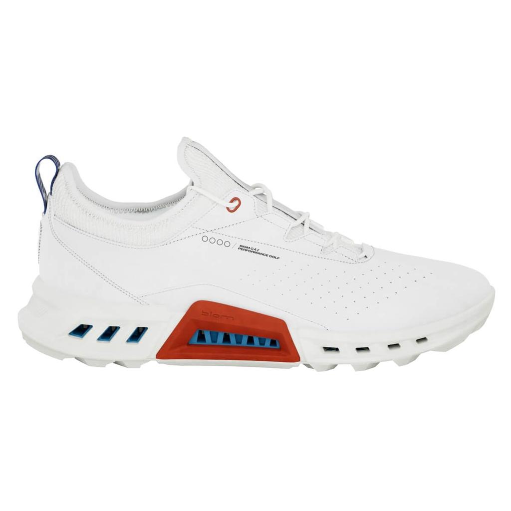 ECCO Waterproof Golf Shoes Biom C4 BLUE cm 3E Men's Lace-up WHITE/MAZARINE 24.5