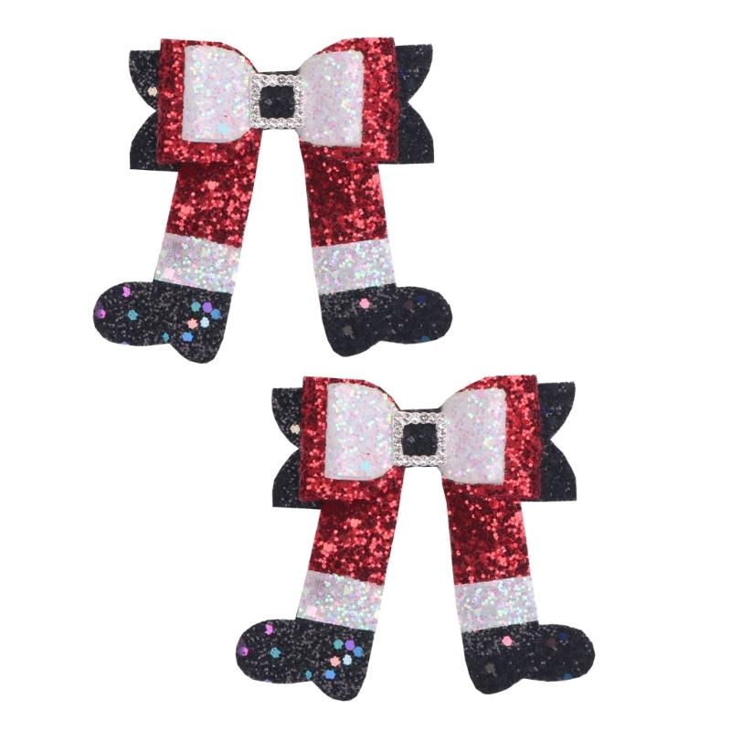 Pack of 2 Multifuntional Boot Bowknot Hair Accessory Hair Clip Christmas Bowknot Hairpiece Suitable for All Hairstyles