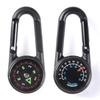 Multifunctional Hiking Metal Carabiner Mini Compass + Thermometer + Keychain In 1