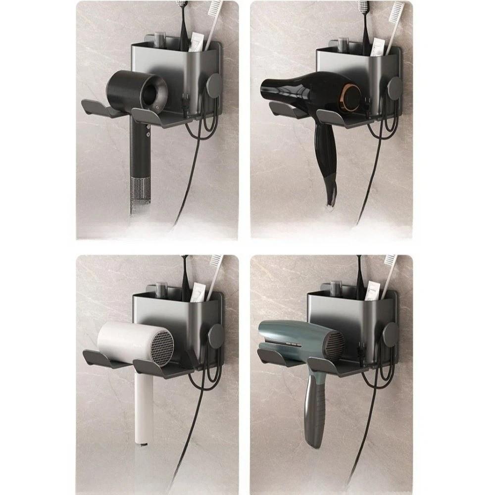 Self-adhesive Hair Dryer Holder Portable Hair Straightener Stand Bathroom Storage Rack Bathroom