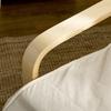 Lounge Chair with Cushion, 5-Level Footrest, Birch Wood, Up to 120 kg, 66.5 x 94 x 100 cm, Cream White