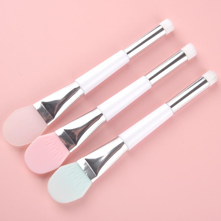 Soft silicone, double headed, facial mask brush, smear type facial mask cleaning mask nasal scrub brush, beauty salon facial mask silicone brush