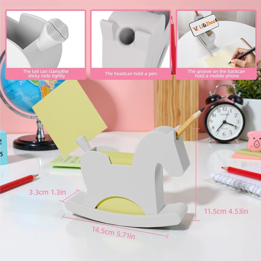 Horse Sticky Note Holder Cute Post It Note Dispenser Memo Dispenser Pen Holder Sticky Note Dispenser Post It Note Holder Notepad Holder for Desk