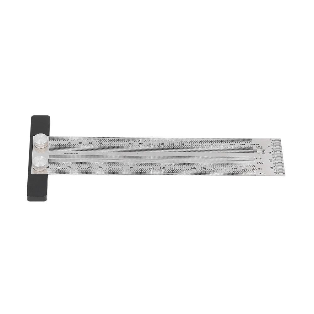 Stainless Steel Carpenter T Ruler Measuring Length 200mm Measuring Gauge Industrial Layouts