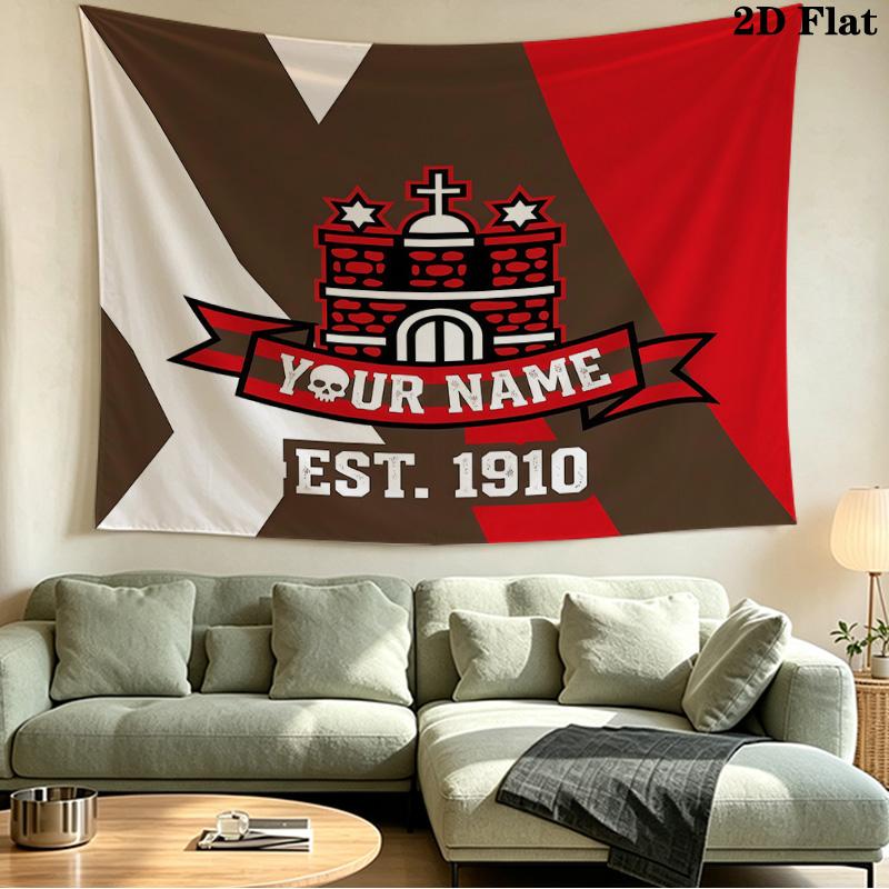 Custom Name FC St. Pauli Printed Tapestry – Wall Hanging for Bedrooms, Dorms, and Home Decor