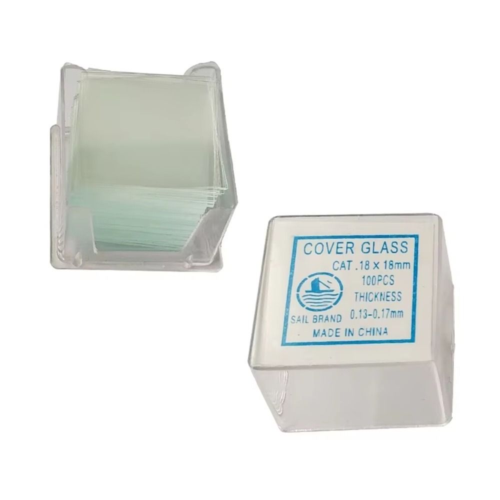 100Pcs Glass Microscope Slides Coverslips Glass Cover Slips for Biological Specimen Preparation