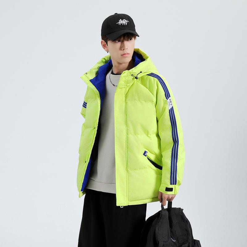 Куртка с капюшоном из хлопка, мужская зимняя, корейская версия, свободная, повседневная, толстая, теплая, хлопковая куртка