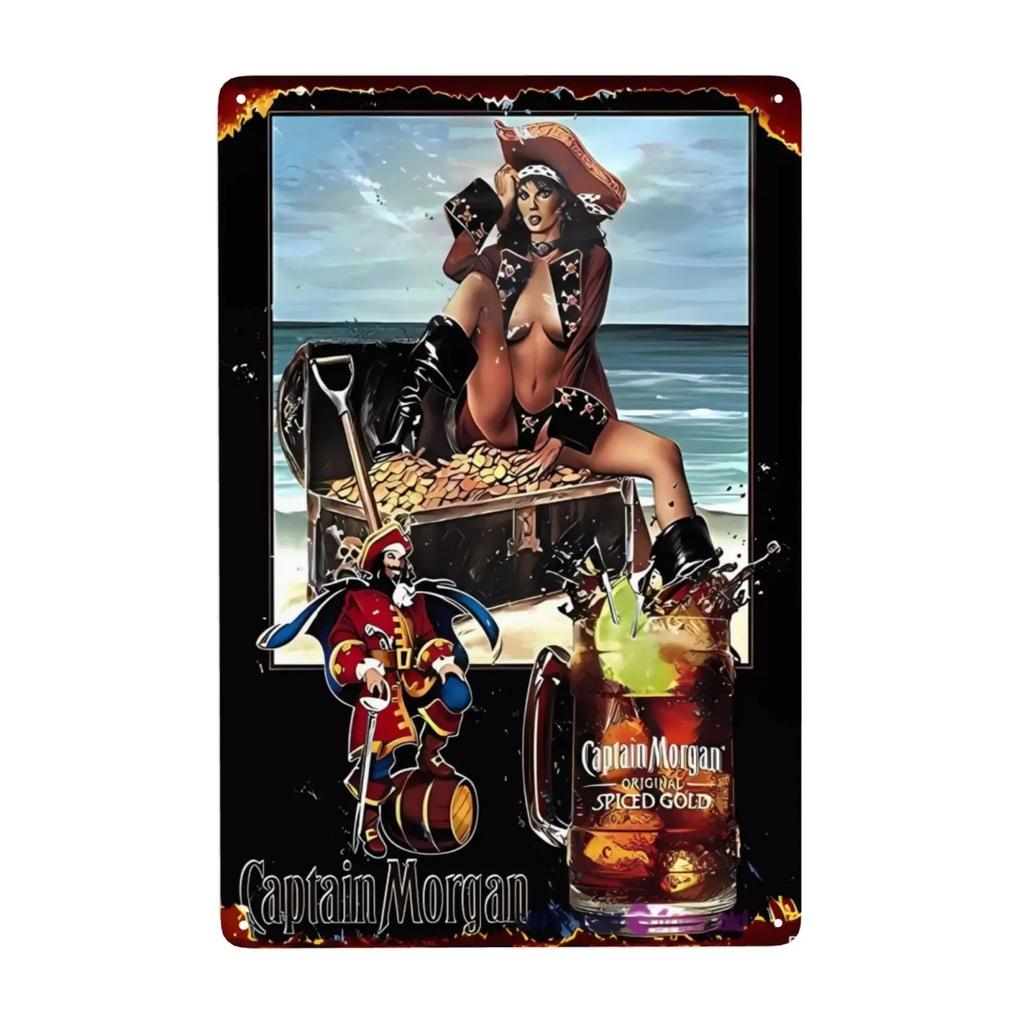 Cold Beer Rhum Vintage Metal Sign Tin Decor Plaque Decor Pub Cafe Brewery Wine Rum Wall Art Posters Metal Signs Decorative Plate