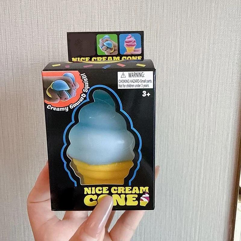 Милая серия игрушек-сквиши в виде рожка мороженого Подтвердите стиль Blind Box Игрушки для снятия стресса Забавные игрушки Mystery Box Сюрприз Подарок