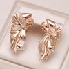 Unusual Fold Geometric Glossy Golden Women Clip Earrings Daily Wear Vintage Jewelry