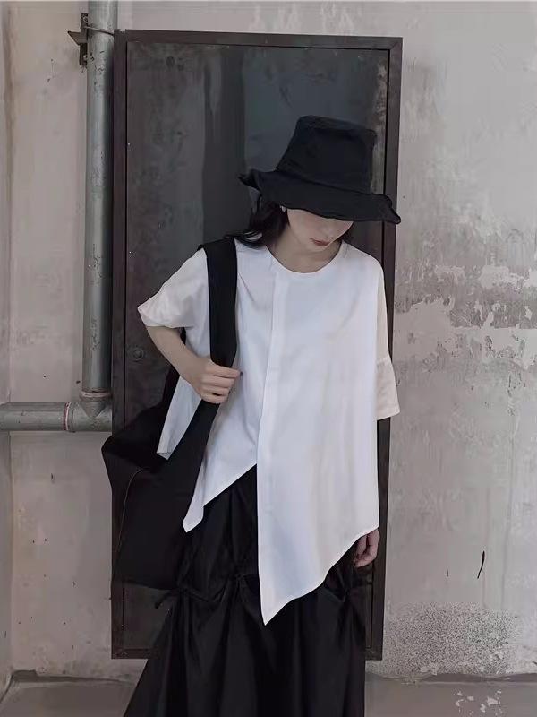Yamamoto Asymmetrical Japanese Street Style Slimming T-Shirt for Women