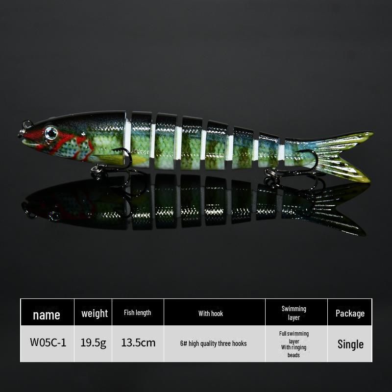 Многосекционная твердая приманка для пресноводной рыбы, 14 см, 8 секций, дальний заброс - популярная распродажа рыболовных снастей.