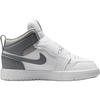 Jordan Sky Jordan 1 Кожаные Высокие Детские Скейтбордические Кроссовки Серый Белый Дети Возраст 3 7 Лет BQ7197-011