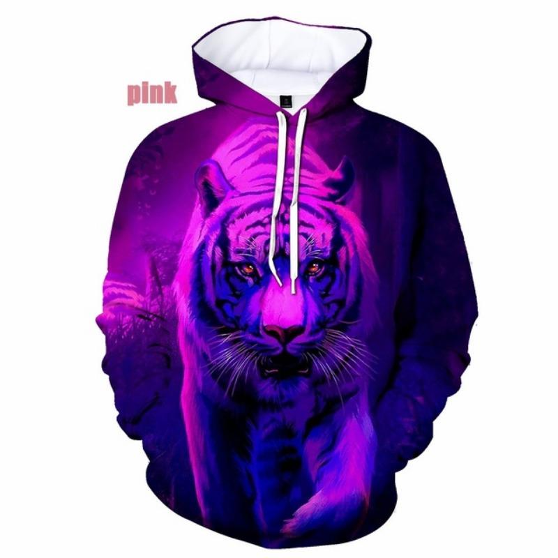 Модные мужские/женские пары с 3D-принтом Dreamy Tiger Hoodies Casual Sweatshirt