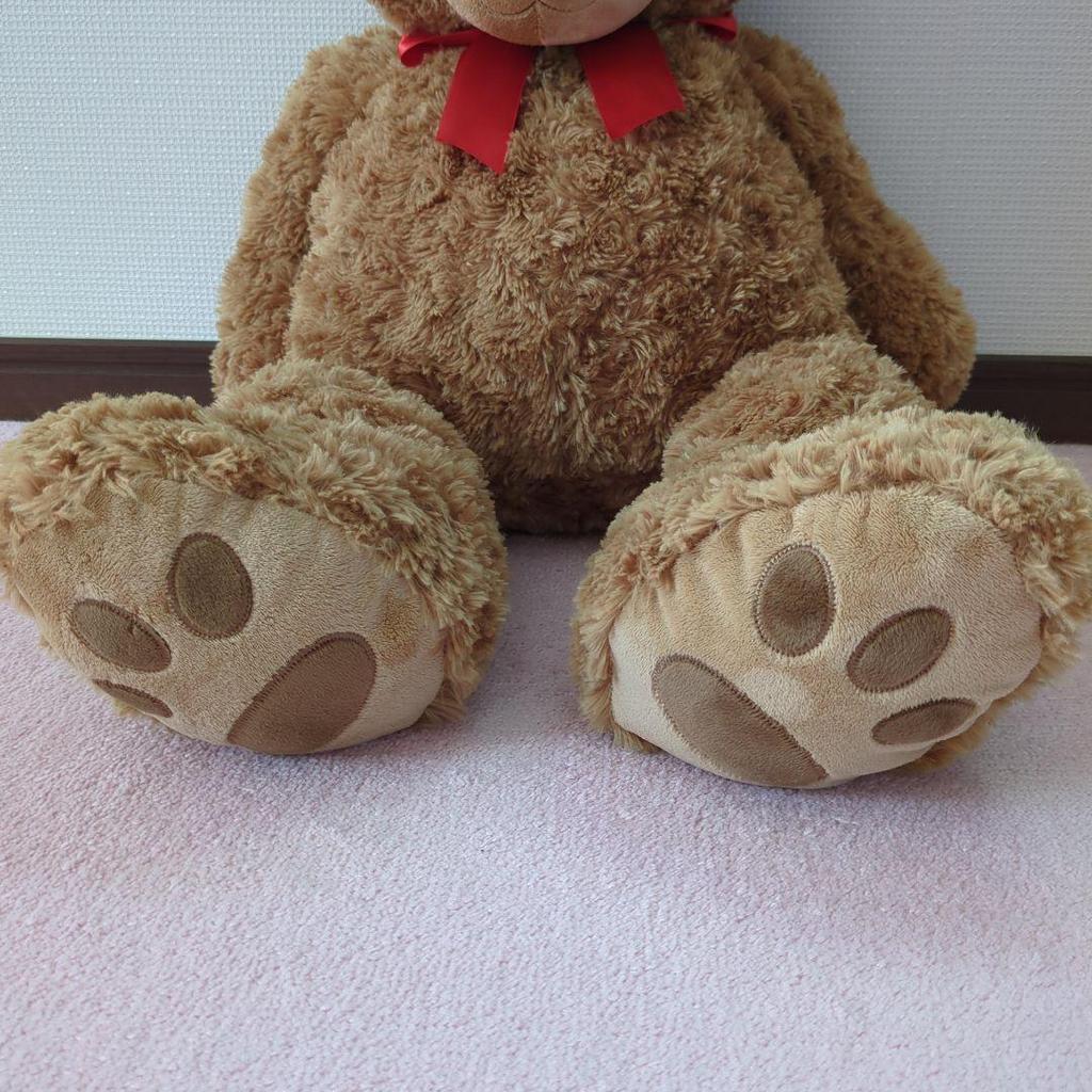[USED] Teddy bear with tag, large brown stuffed bear, large bear