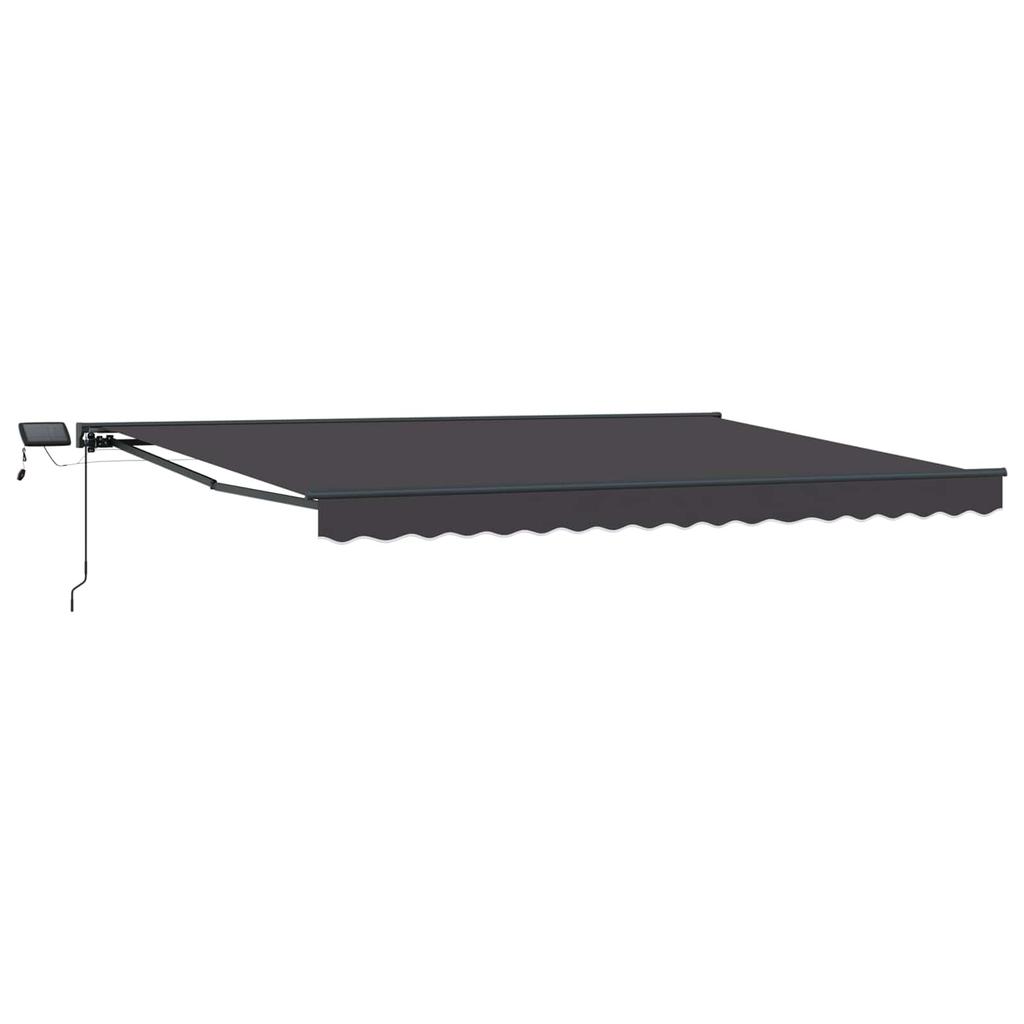 Manual Awning Frame with LEDs Anthracite 4 x 2 m