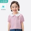 Детская футболка Little Yinman для девочек, 10A, с антибактериальным воротником-куклой и пышными рукавами