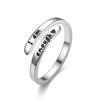 Jewelry Relief Fidget & Anxiety Silver Color Engraving Letters Open Adjustable Rings for Women Gift CLE