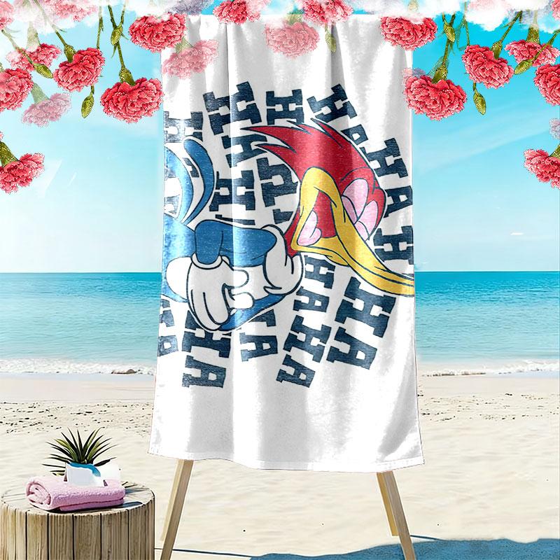 Woody Print Beach Towel, Large Soft Quick Dry Towel for Beach Camping Swimming
