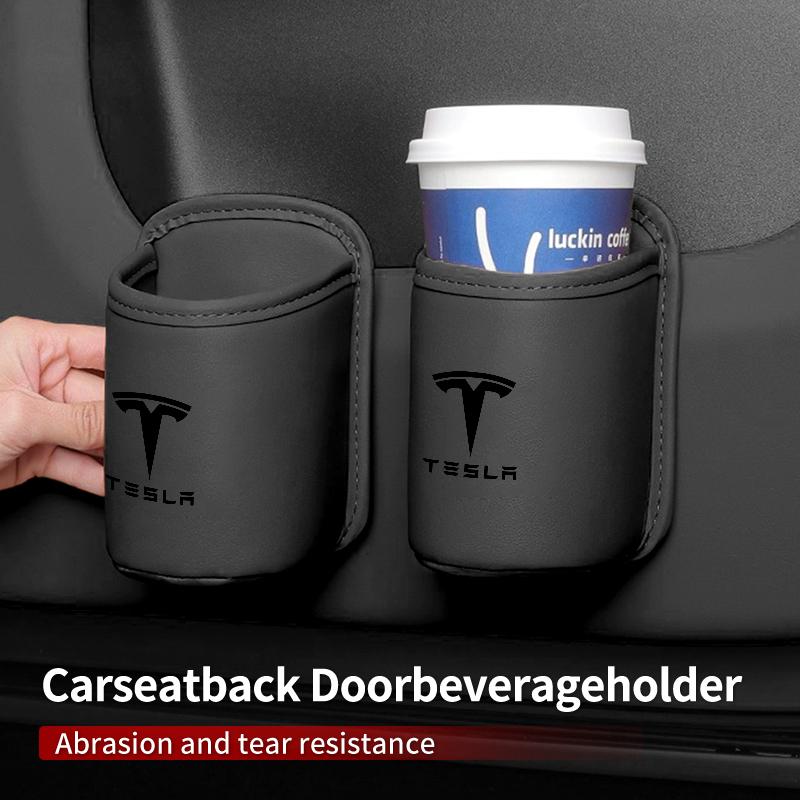 ALO1 Car Valve Door Cup Holder Box Drink Storage Bin Organizer Pocket For Tesla Model 3 Y S X 2021 Roadster Cybertruck Juguete