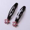 Black Hair Clip Rhinestone Crystal Hairgrips Hair Accessories Headwear for Kids Girls Barrettes