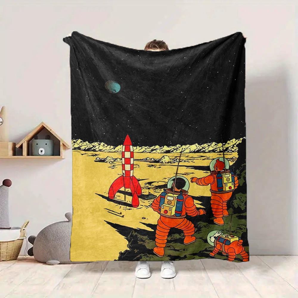 1Pc Space Exploration Adventure Blanket Soft And Comfortable Casual Warm Camping Travel Christmas Halloween Xmas Gift M92432