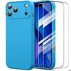 Protective Case - BOOLING - for iPhone 17 Pro - Soft Slim Shockproof Silicone Blue - 2 Tempered Glass