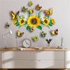13 настенных наклеек с изображением подсолнухов, настенные наклейки с изображением бабочек, водонепроницаемые наклейки с изображением подсолнухов, настенные украшения с изображением подсолнухов, настенные наклейки с изображением цветов для ванной комнаты