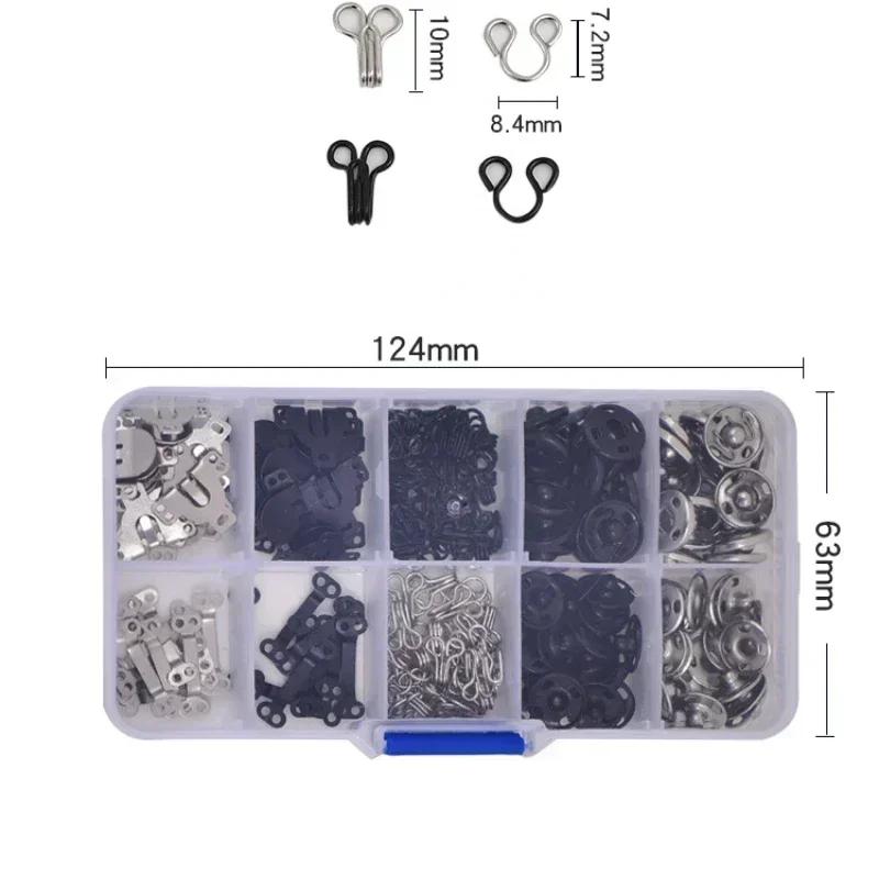 Прямые продажи от производителя, 12 мм, чехол для швейной коробки с железной пряжкой, крючок для воротника нижнего белья, крючок для брюк, набор скрытых пряжек