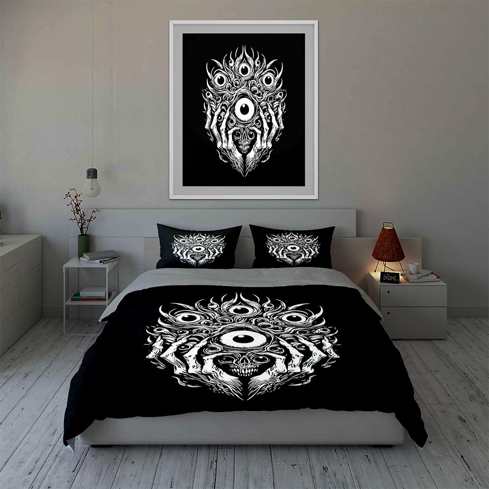 Skull eye pattern. Bedding Duvet cover sets Duvet covers Pillowcases gifts (1 * Duvet Cover 2 * Pillowcases, without duvet insert)
